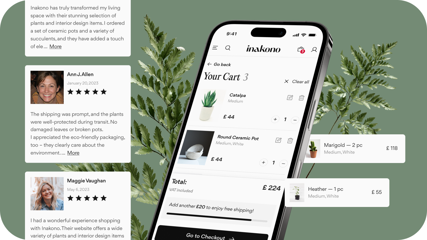 Inakono дизайн интернет-магазина мобильная версия и отзывы